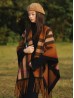 Premium Soft Plaid Cape W/ Fringes